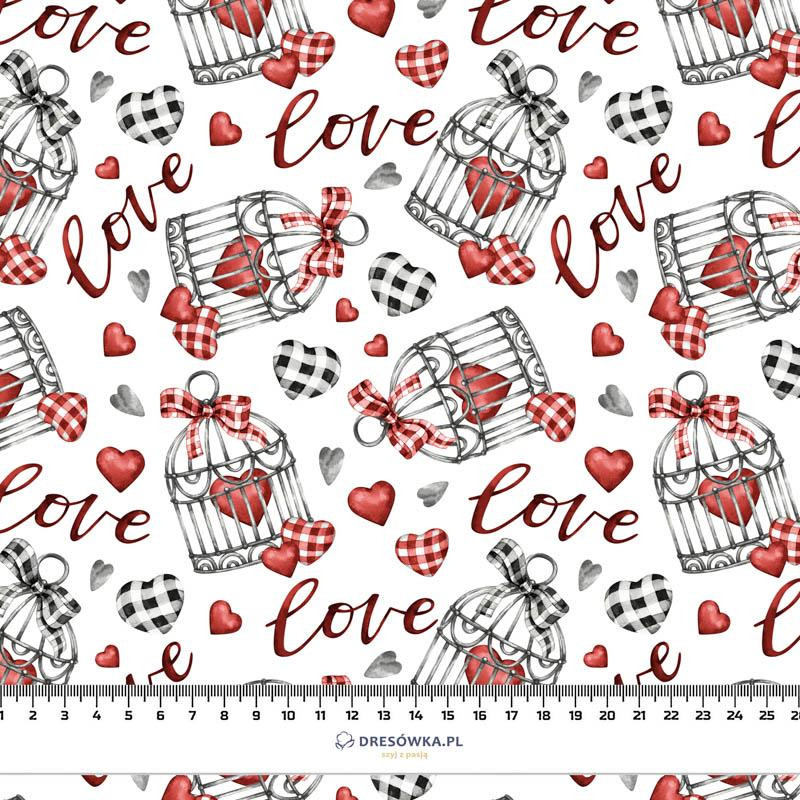 VALENTINE'S MIX PAT. 3 (CHECK AND ROSES) - Cotton woven fabric