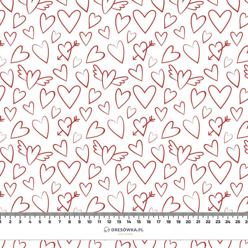 WINGED HEARTS / white (VALENTINE'S MIX) - Cotton woven fabric