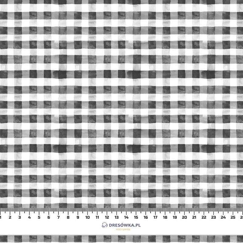 MINI VICHY GRID / graphite (CHECK AND ROSES) - looped knit fabric