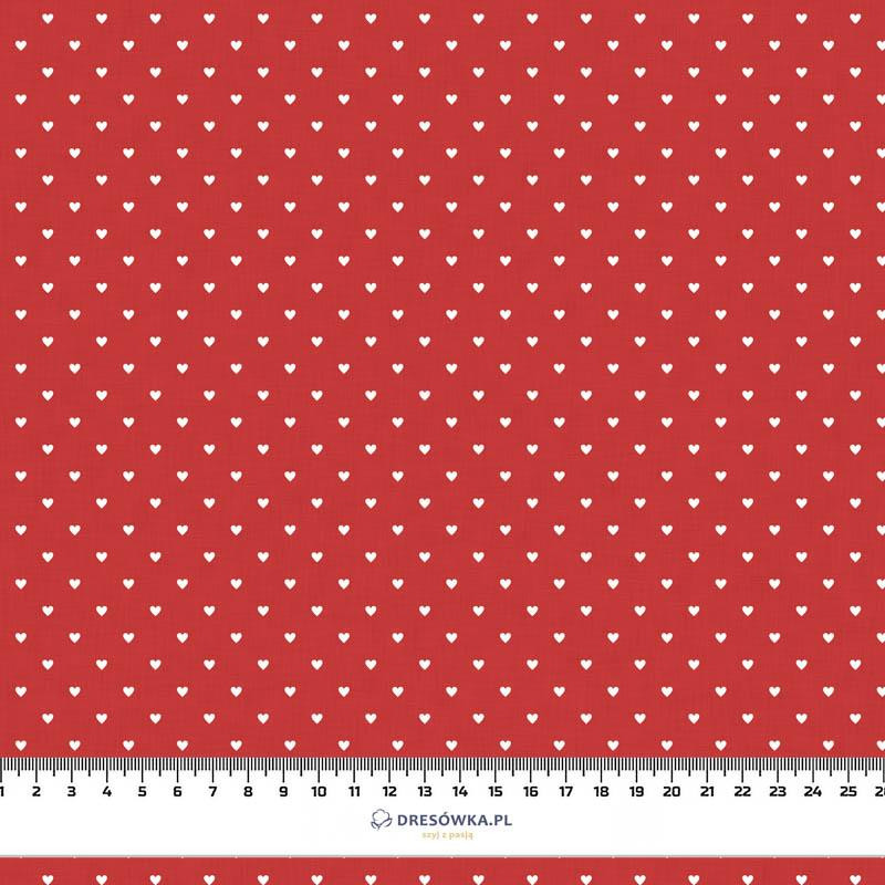 HEARTS pat. 2 / red (VALENTINE'S MIX) - Cotton woven fabric