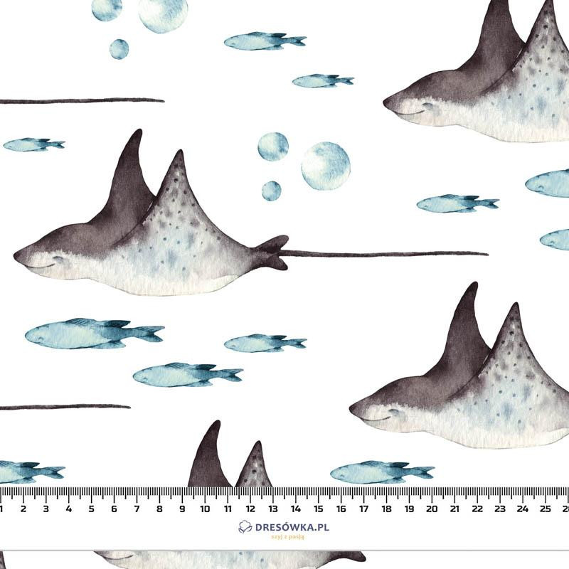 BROWN STINGRAYS (THE WORLD OF THE OCEAN)  - Cotton woven fabric