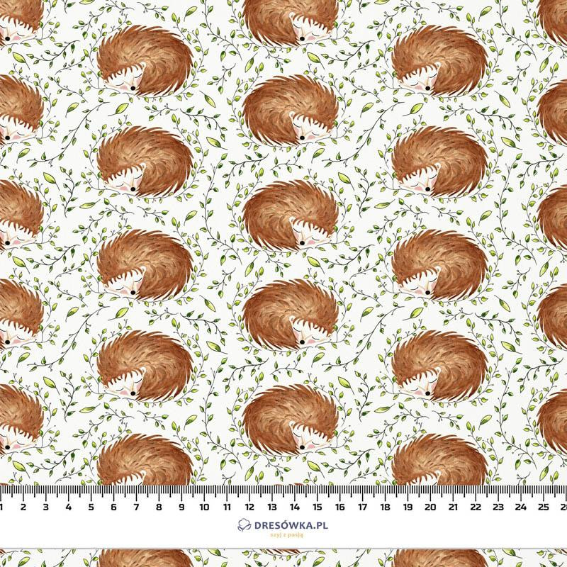 50cm SLEEPING HEDGEHOGS (SLEEPING ANIMALS) / white - organic looped knit fabric