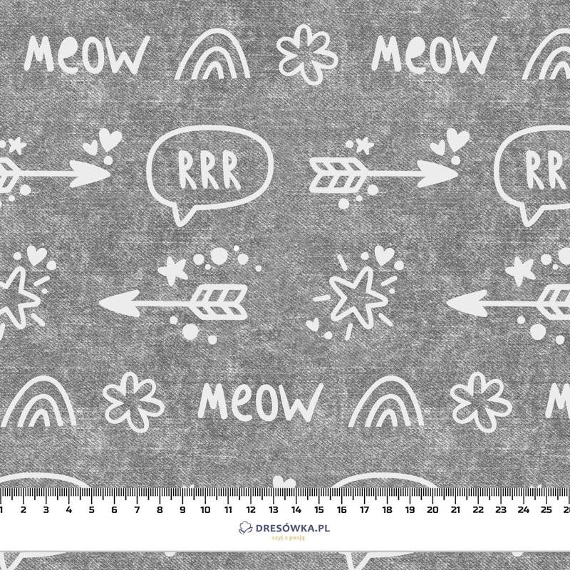 ARROWS / rrr (CATS WORLD ) / ACID WASH GREY  - Cotton woven fabric