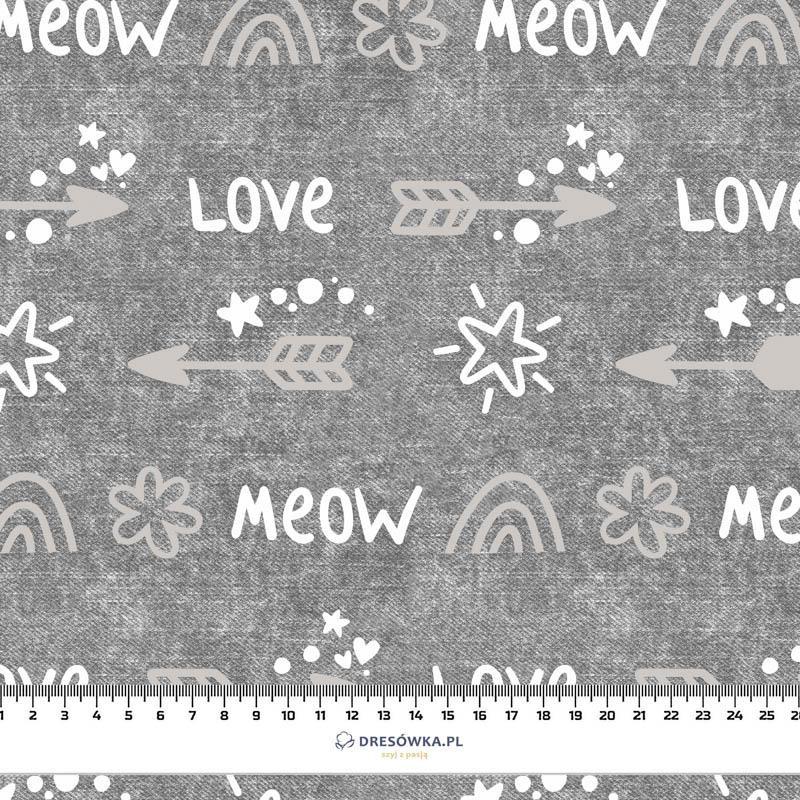 ARROWS / love (CATS WORLD ) / ACID WASH GREY  - single jersey with elastane 