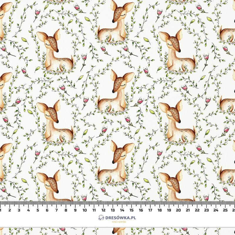 SLEEPING DEERS (SLEEPING ANIMALS) / white - Waterproof woven fabric