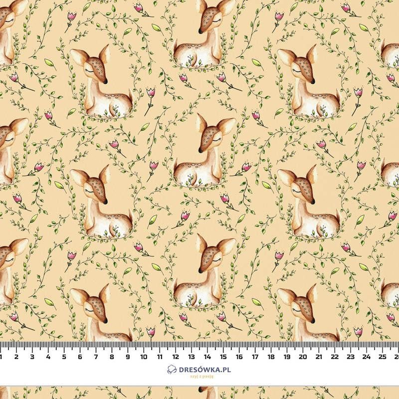 SLEEPING DEERS (SLEEPING ANIMALS) / sand - looped knit fabric