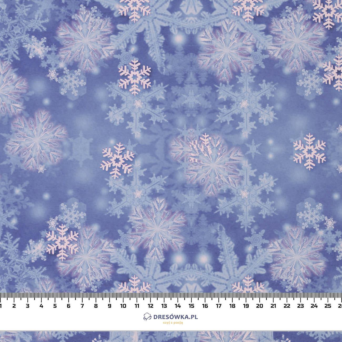SNOWFLAKES (Very Peri) - looped knit fabric