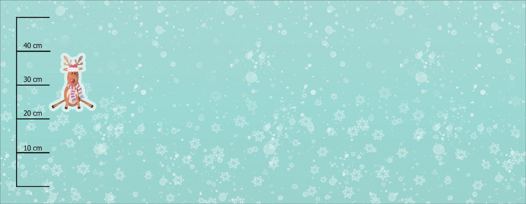 REINDEER / SNOWFLAKES (CHRISTMAS REINDEERS) - SINGLE JERSEY PANORAMIC PANEL 