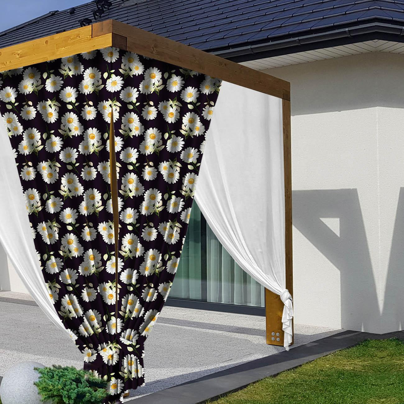 50cm DAISIES PAT. 3 / black - softshell