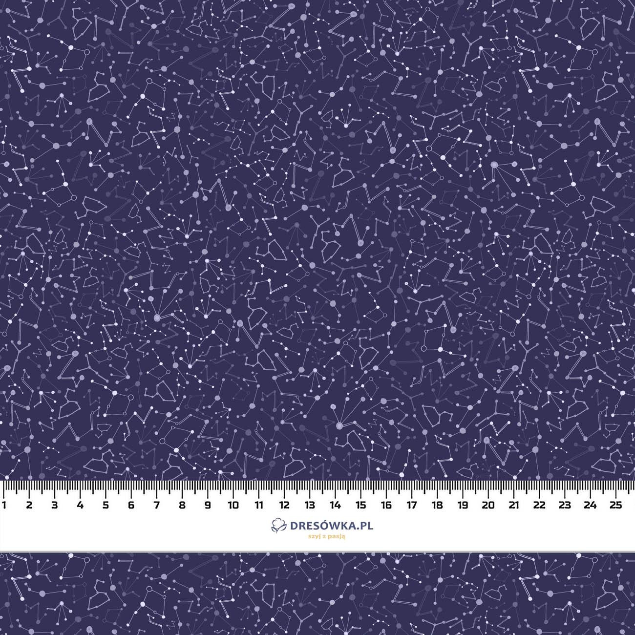 CONSTELLATION OF STARS ( GALAXY ) / dark blue - looped knit fabric with elastane