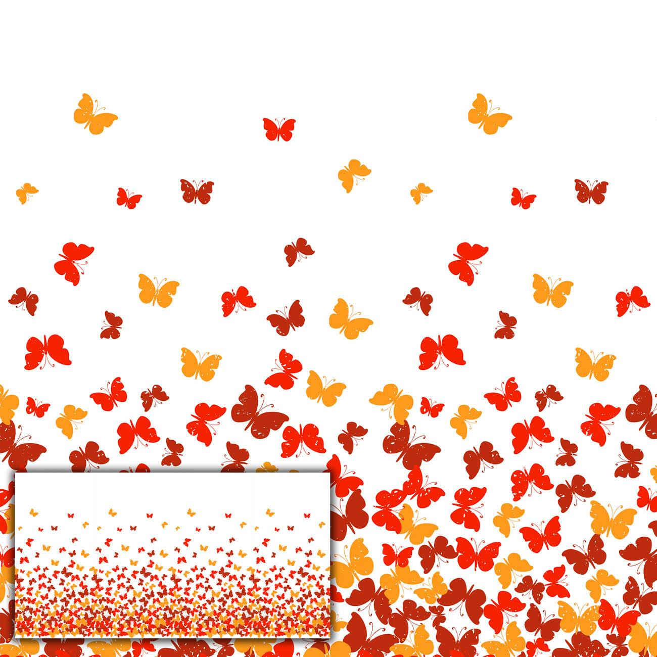 BUTTERFLIES AURORA RED - PANORAMIC PANEL (105cm x 150cm)