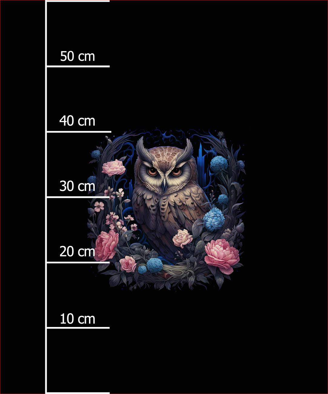 GOTHIC OWL - panel (60cm x 50cm) Waterproof woven fabric