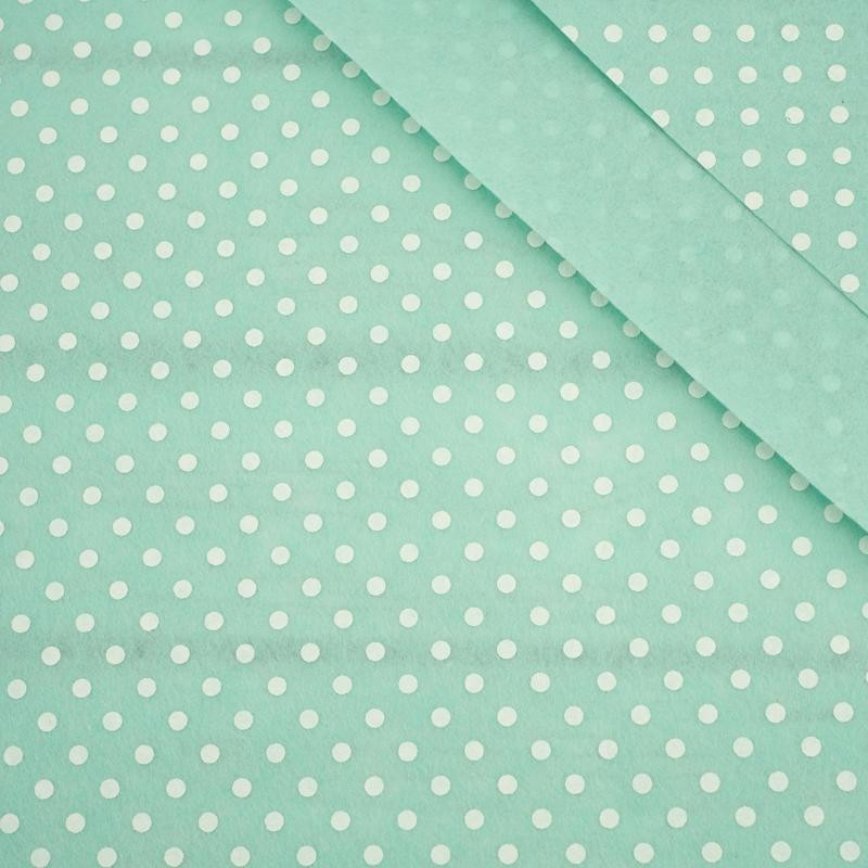 Decorative felt 41x50 cm with white dots - mint