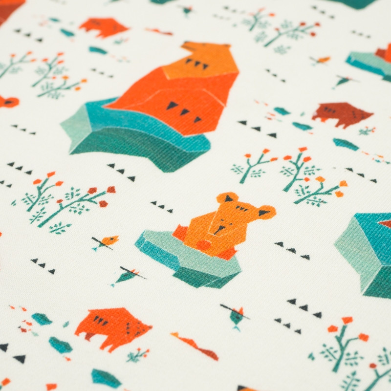 GEO BEARS ON ICE FLOES - Brushed knit D300