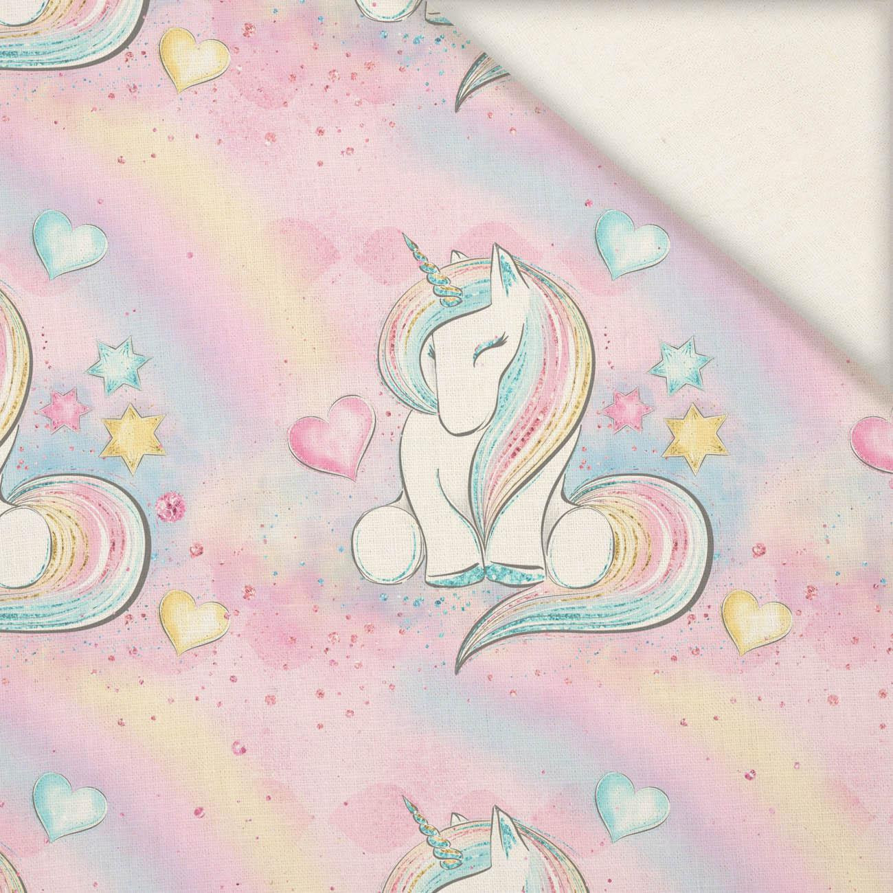 UNICORNS AND RAINBOW  pat. 2 (WONDERLAND) - Linen 100%