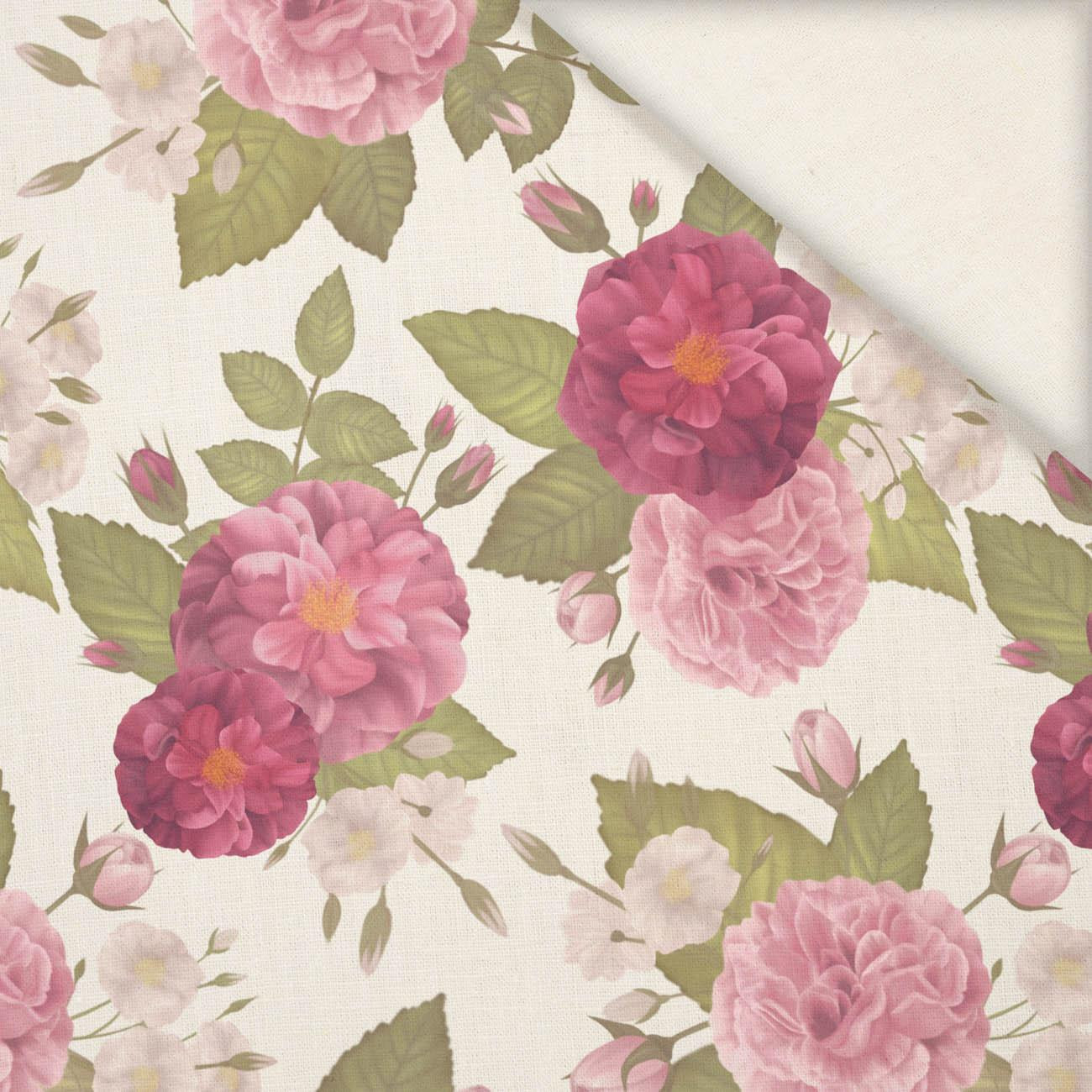 ROSE GARDEN / white - Linen 100%