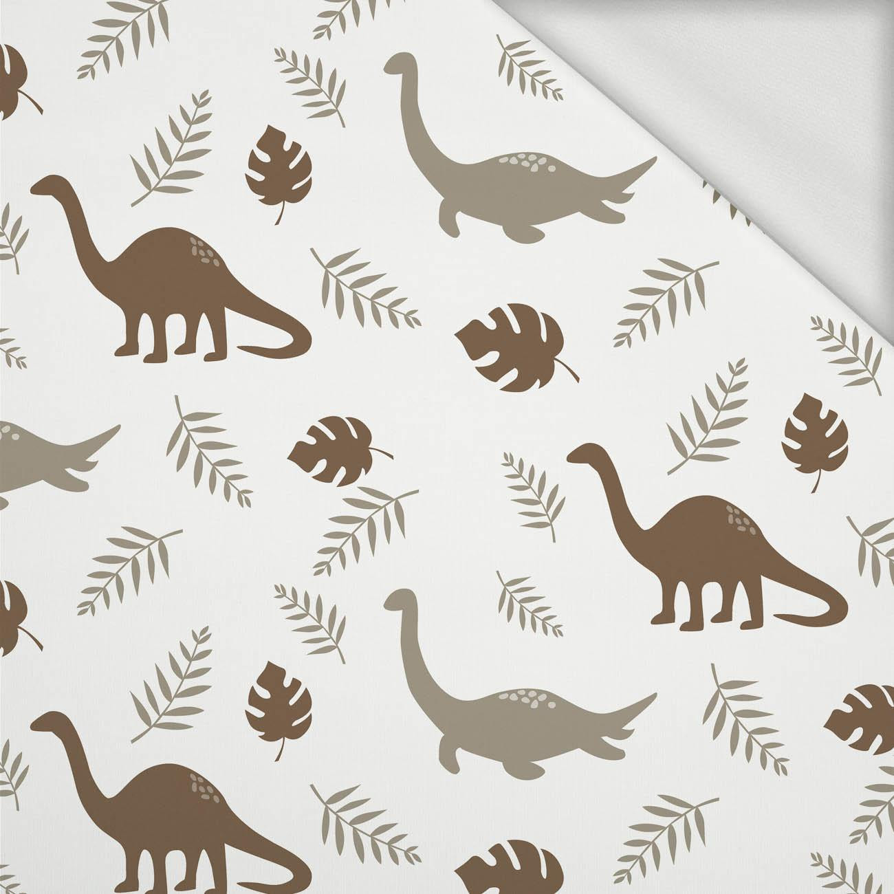 BROWN DINOSAURS PAT. 3 - looped knit fabric