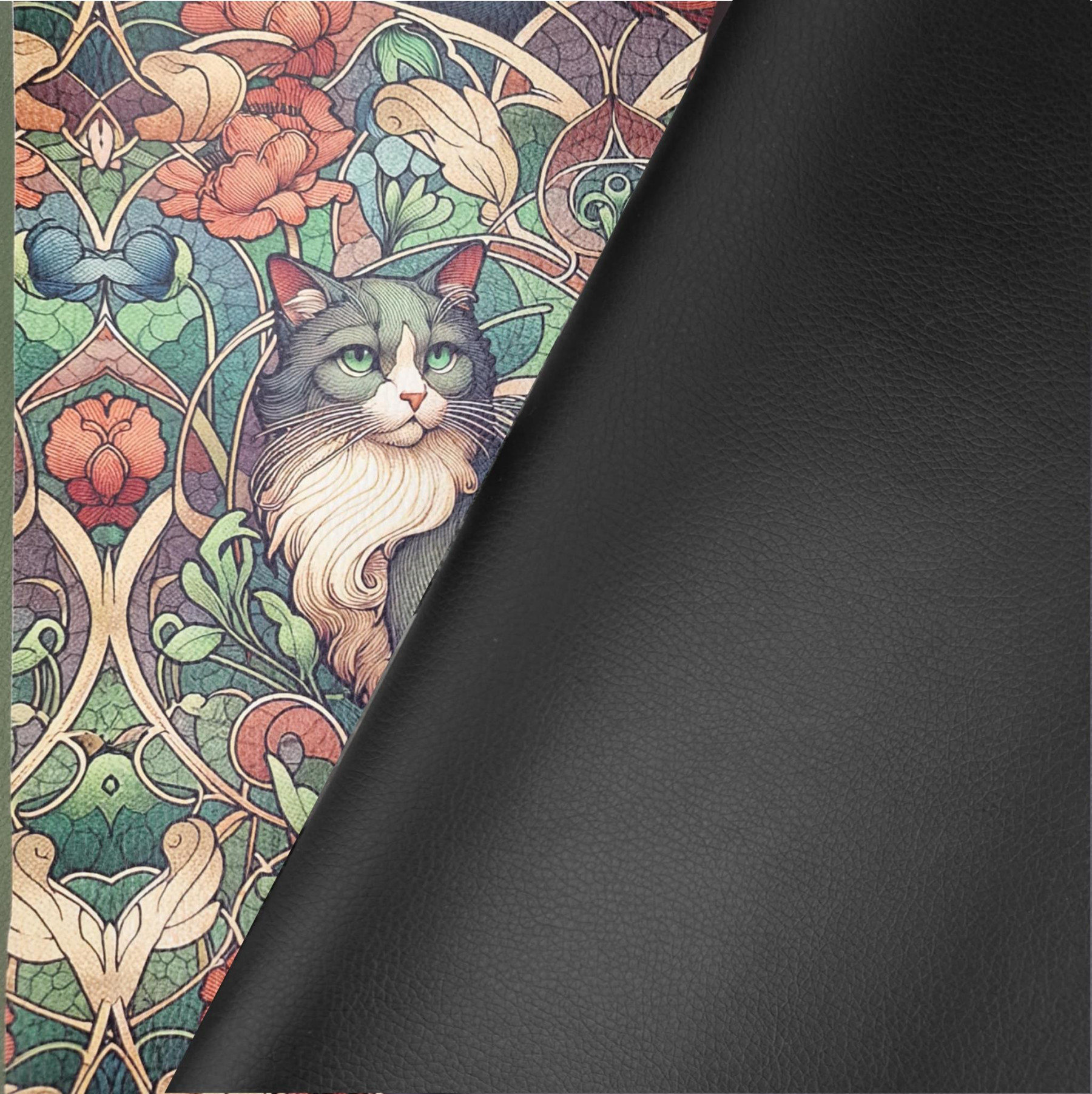BLACK (46 cm x 50 cm) - matte leatherette