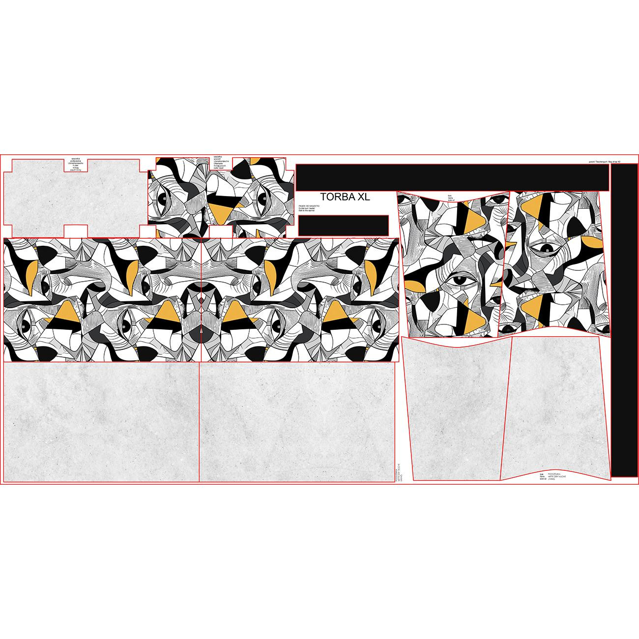 XL bag with in-bag pouch 2 in 1 -  EYES WZ.3 - sewing set