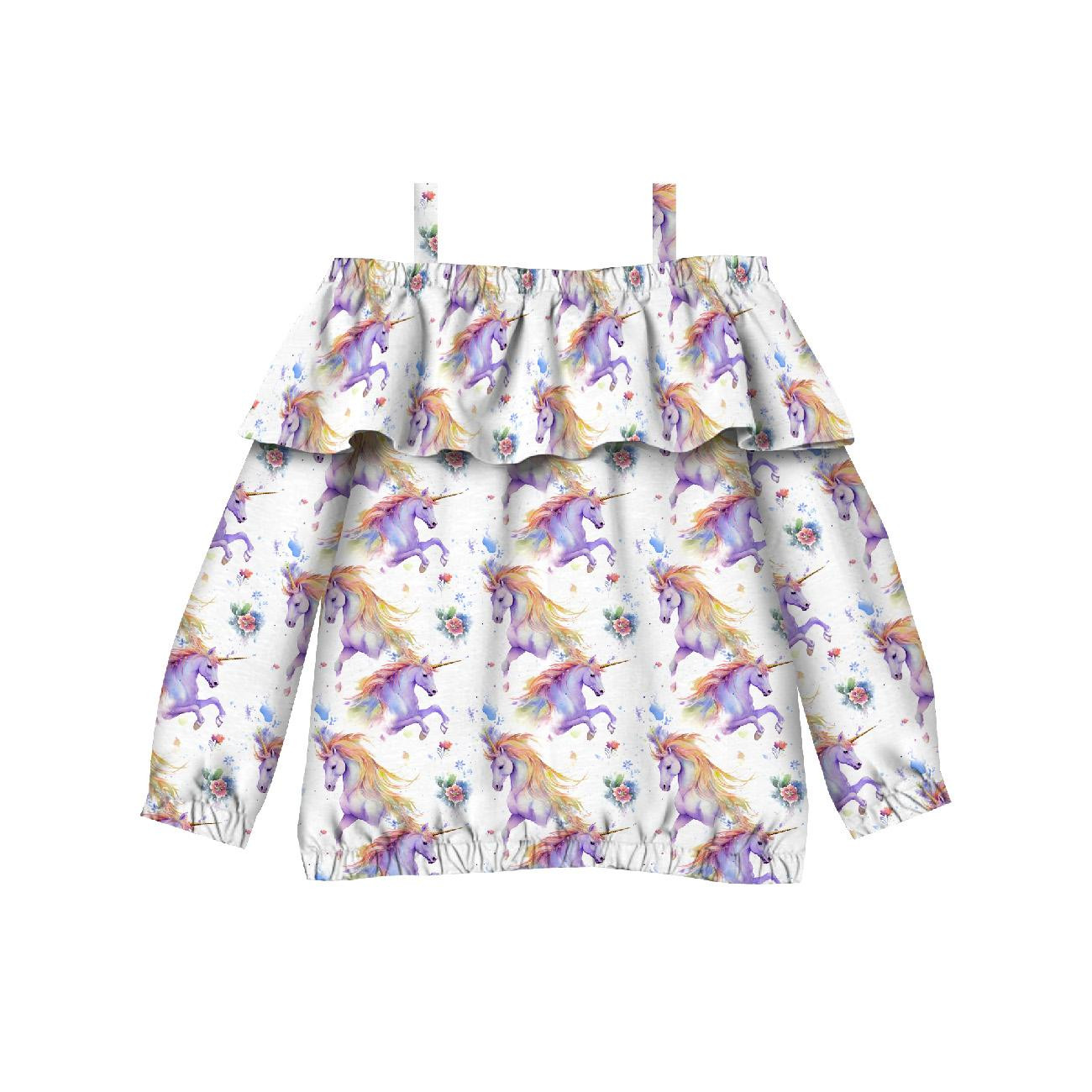 Bardot neckline blouse (VIKI) - FAIRY WORLD pat.14 (UNICORN) - sewing set