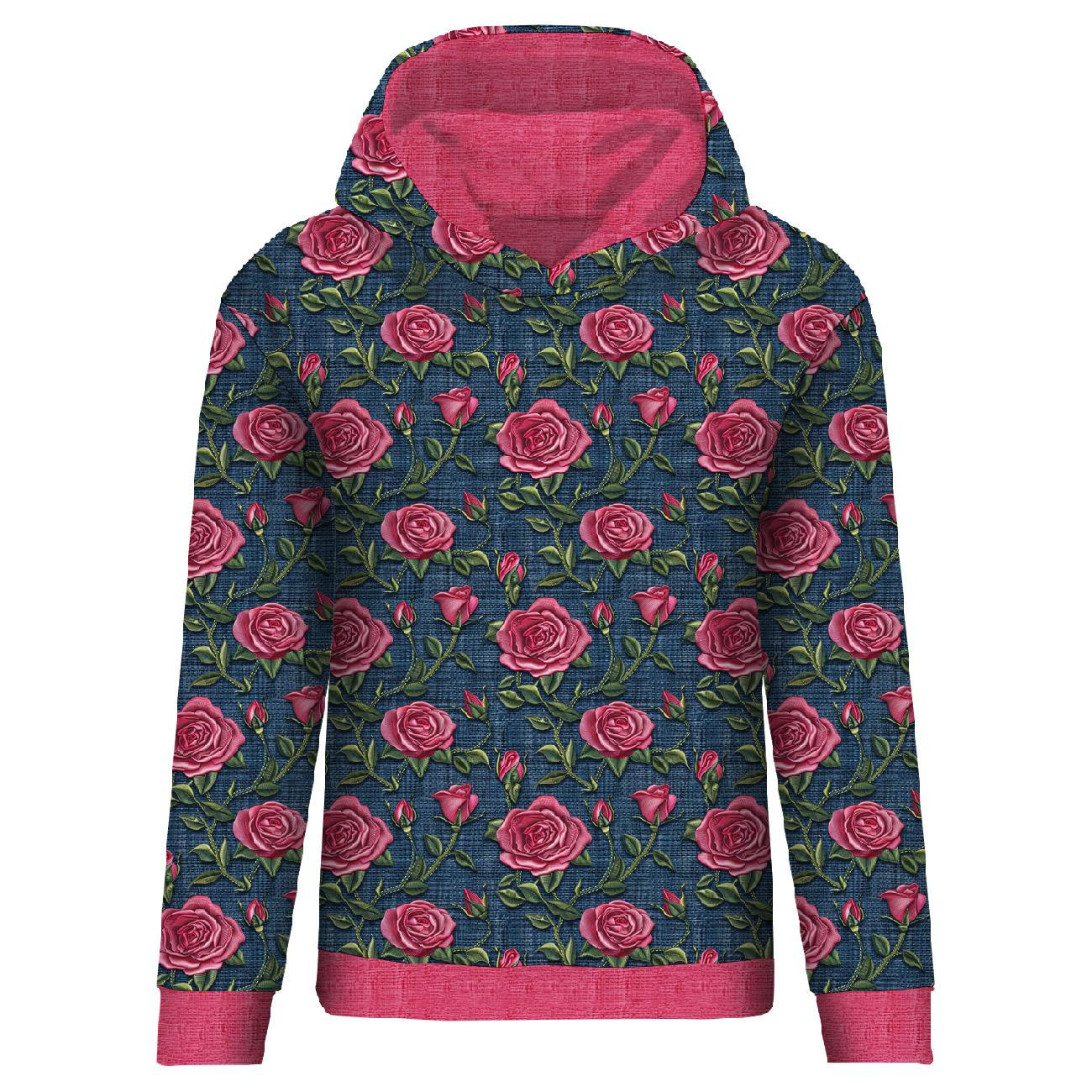 CLASSIC WOMEN’S HOODIE (POLA) - FLOWERS 3D WZ. 10 - sewing set