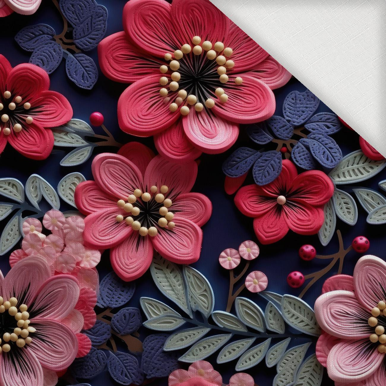 FLOWERS 3D PAT. 13 - Woven Fabric for tablecloths