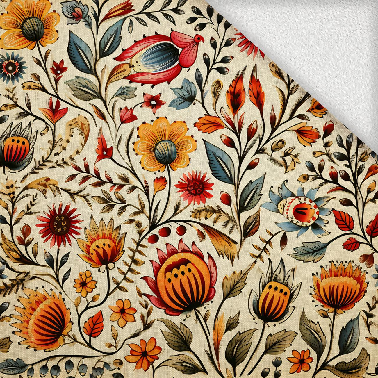 Folk Art wz.17 - Woven Fabric for tablecloths