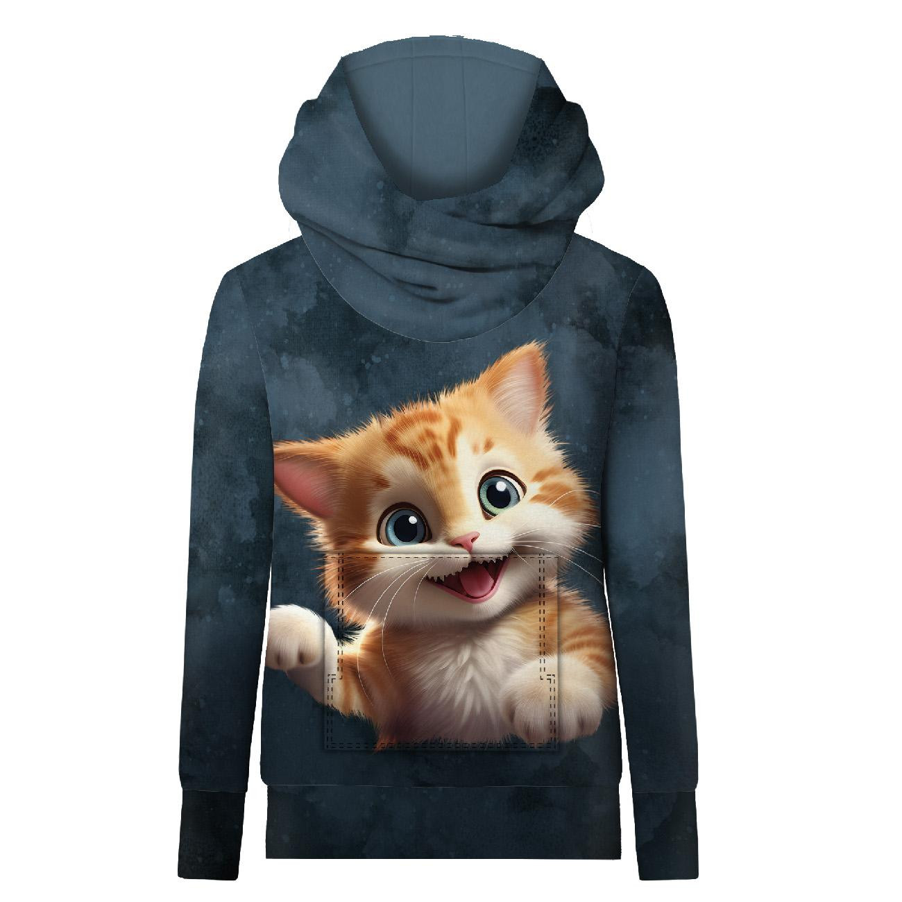 HYDROPHOBIC HOODIE UNISEX - HAPPY CAT - sewing set