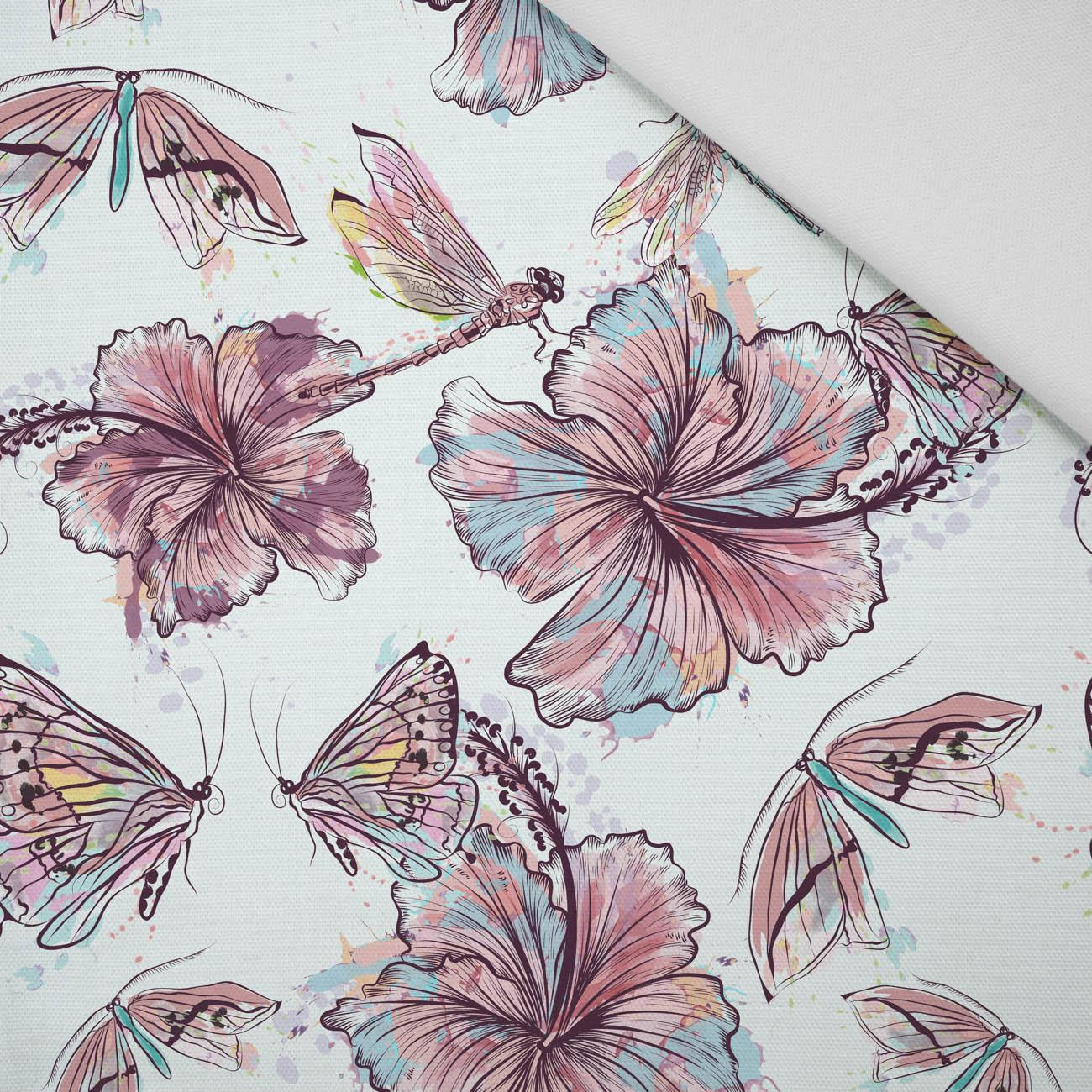 HIBISCUS AND BUTTERFLIES - Bambusstoff 170g