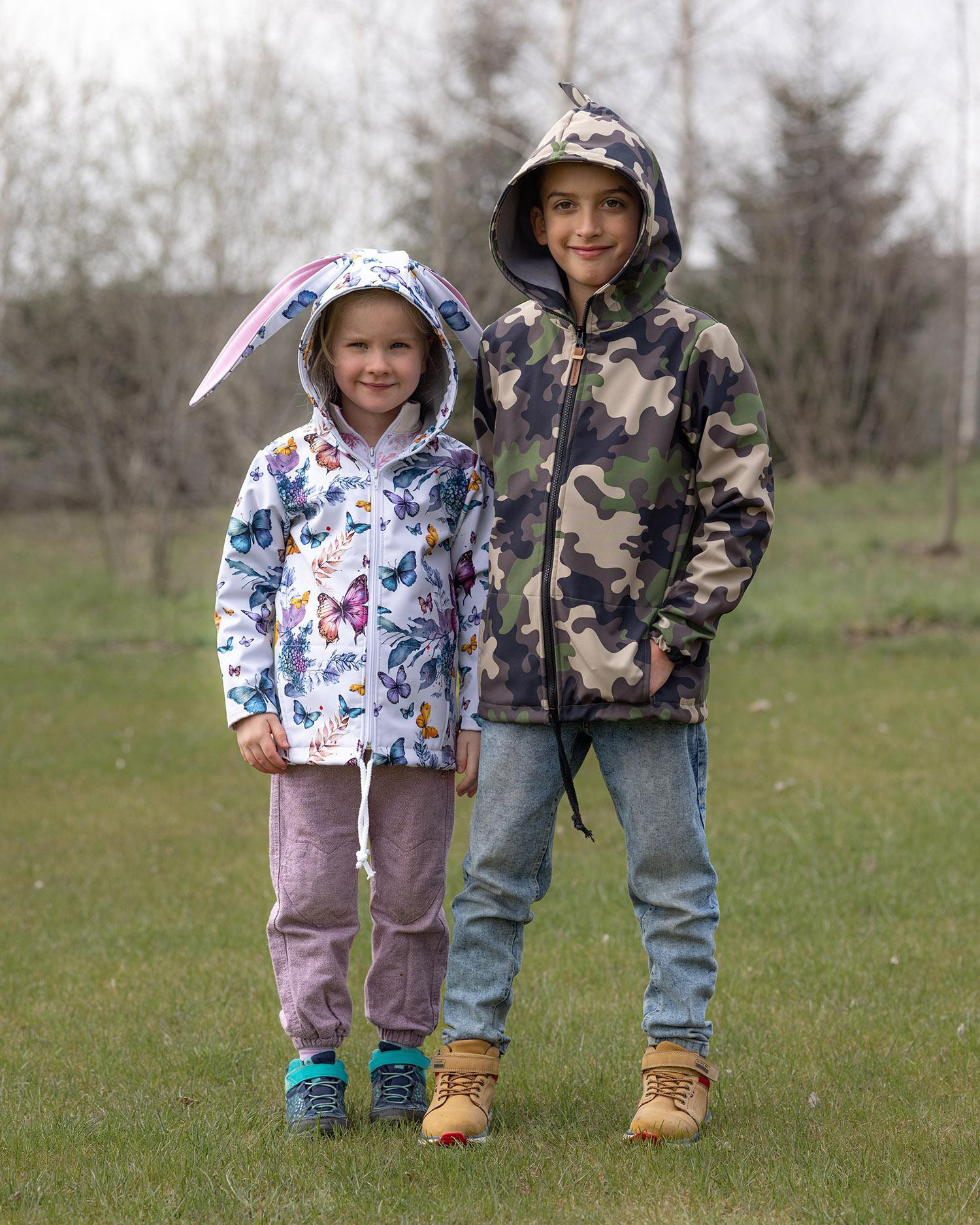 KIDS JACKET DINO (ZOE) - CAMOUFLAGE OLIVE - sewing set