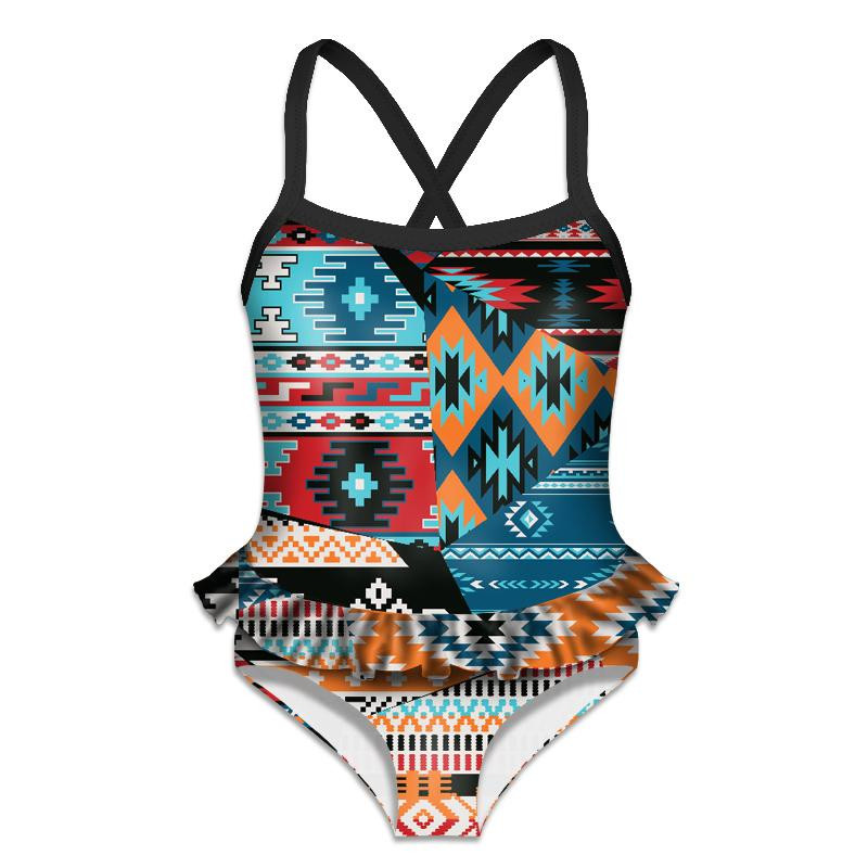 Girl's swimsuit - INDIAN MOSAIC