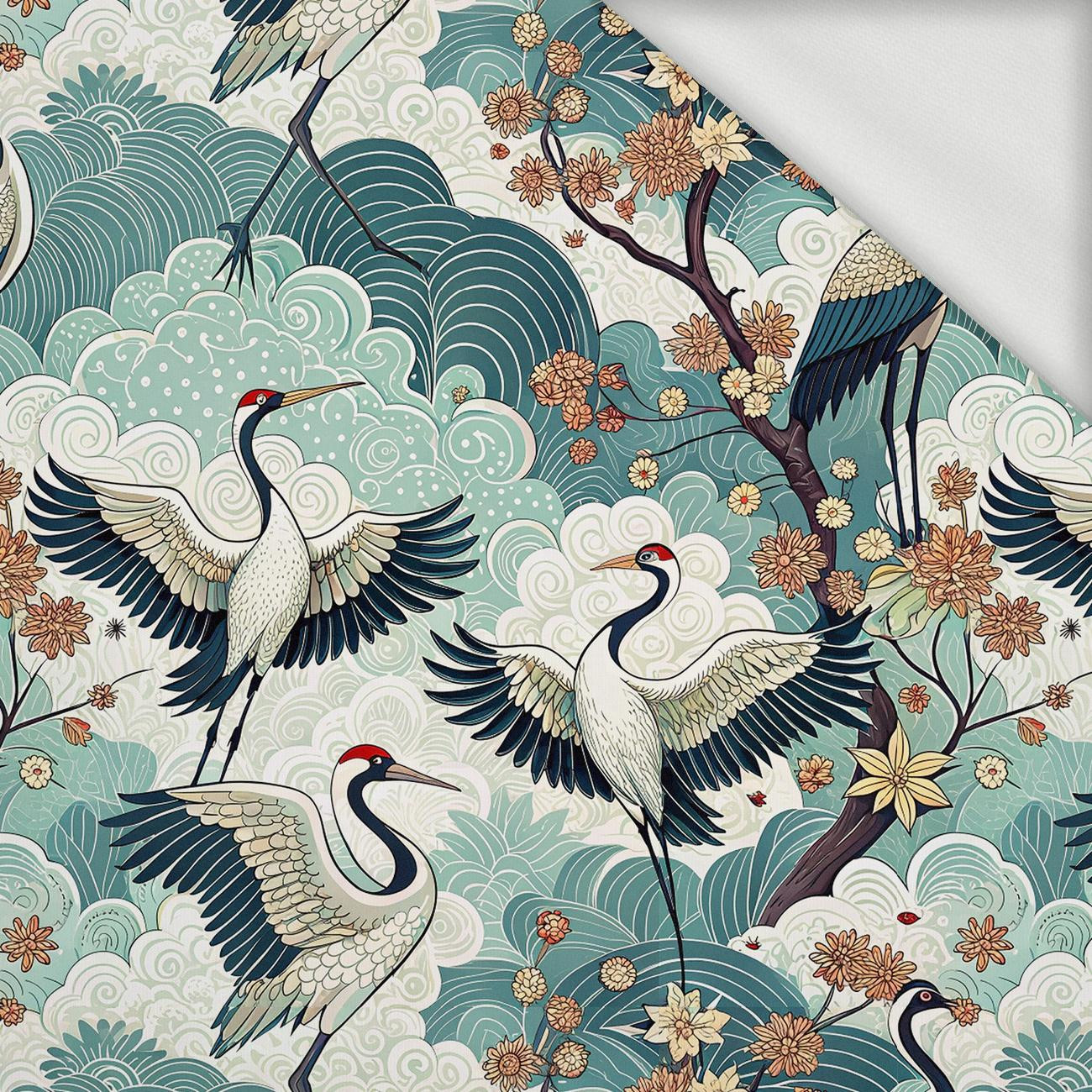 Japanese Garden wz.2  (birds) - looped knit fabric