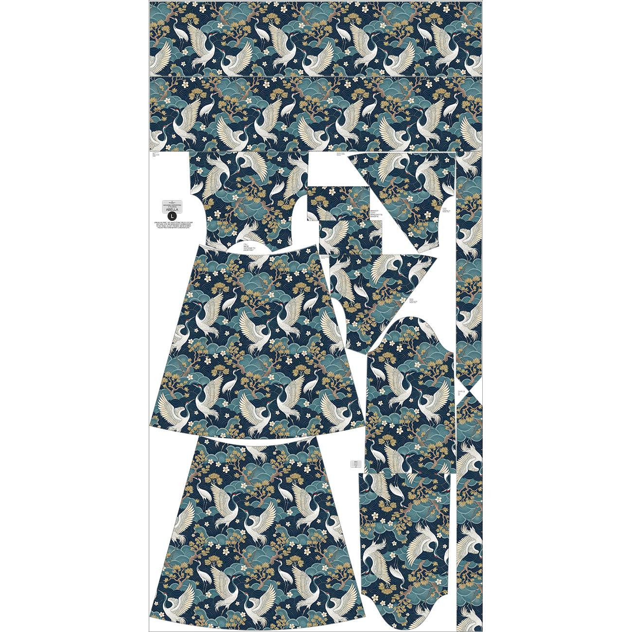 WRAP FLOUNCED DRESS (ABELLA) - Japanese Garden wz.3 - sewing set