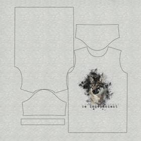 KID’S T-SHIRT (116/122) - BE INDEPENDENT (BE YOURSELF) - melange light grey- single jersey