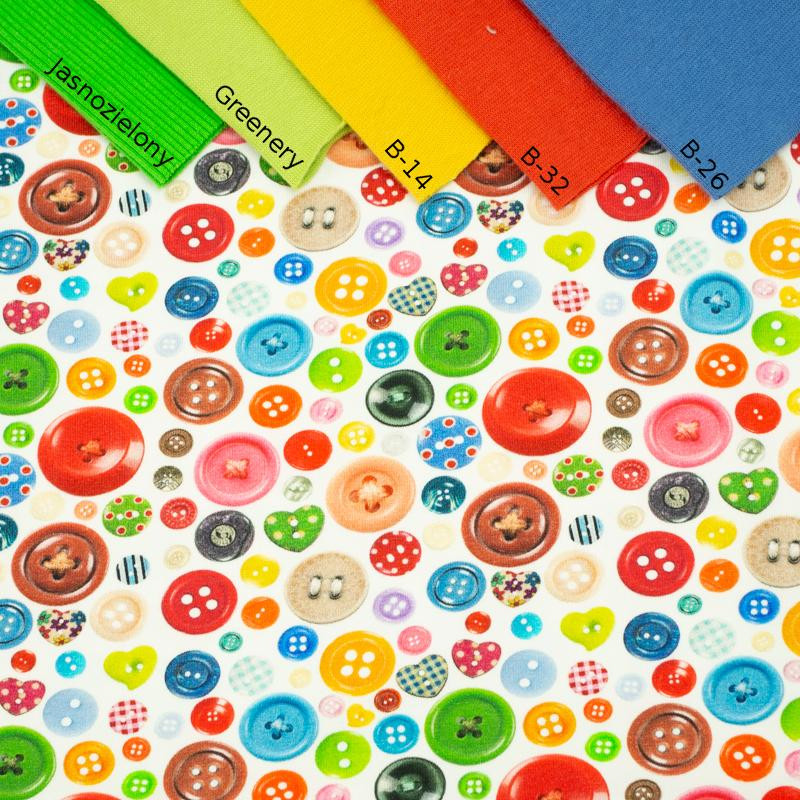 COLORFUL BUTTONS - single jersey with elastane TE210