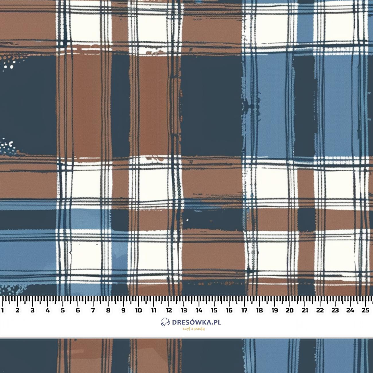 CHECK / Mocha Mousse  - looped knit fabric