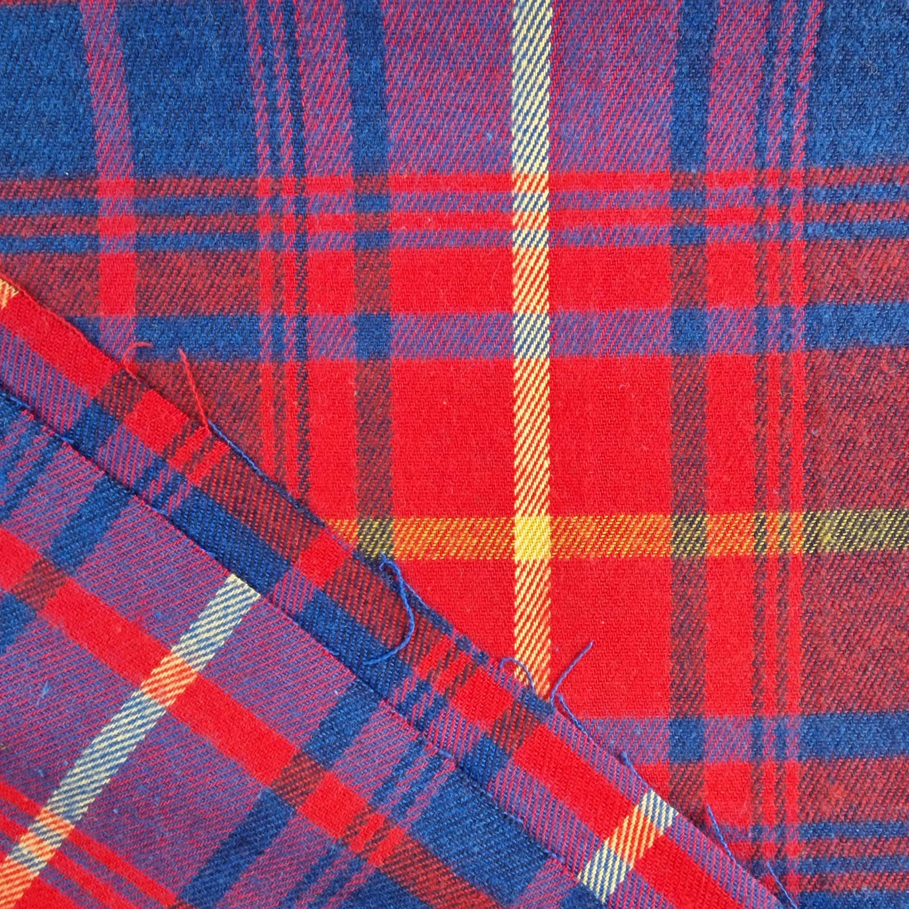 Premium Cotton Flannel - Red and Blue Tartan Plaid