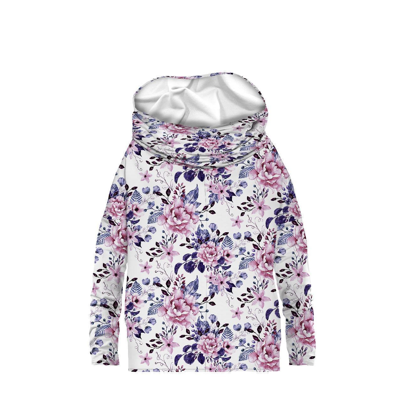 WILD ROSE FLOWERS PAT. 1 (BLOOMING MEADOW) (Very Peri) - looped knit fabric