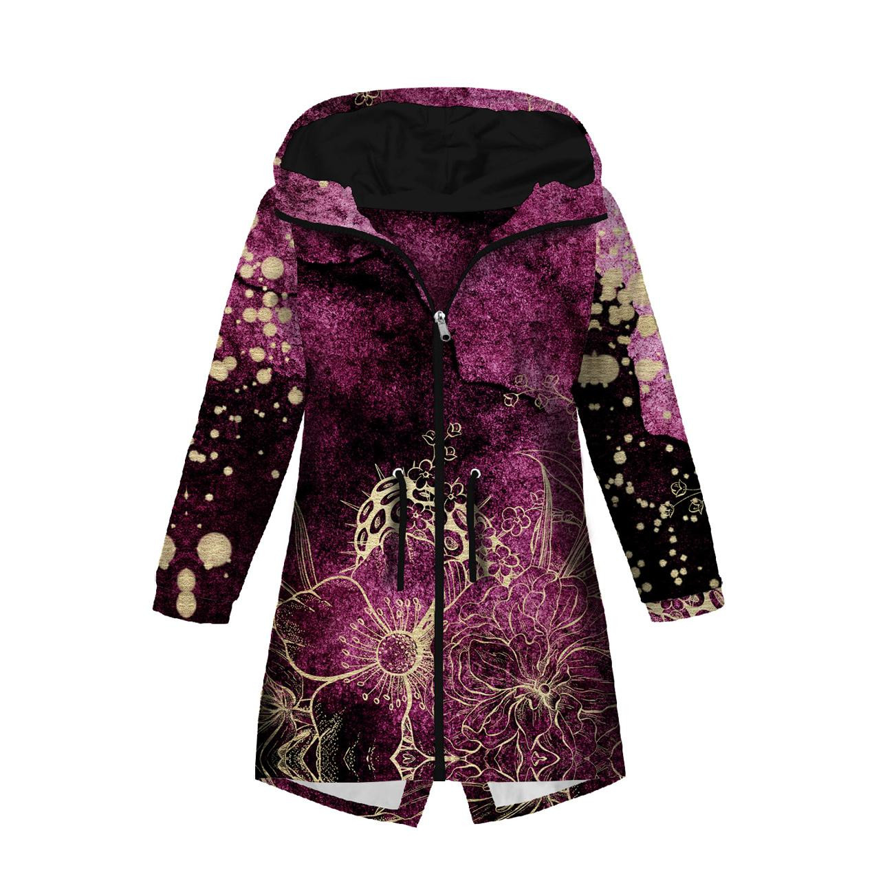 KIDS PARKA (ARIEL) - FLOWERS / golden contour Pat. 1  / WATERCOLOR MARBLE - softshell