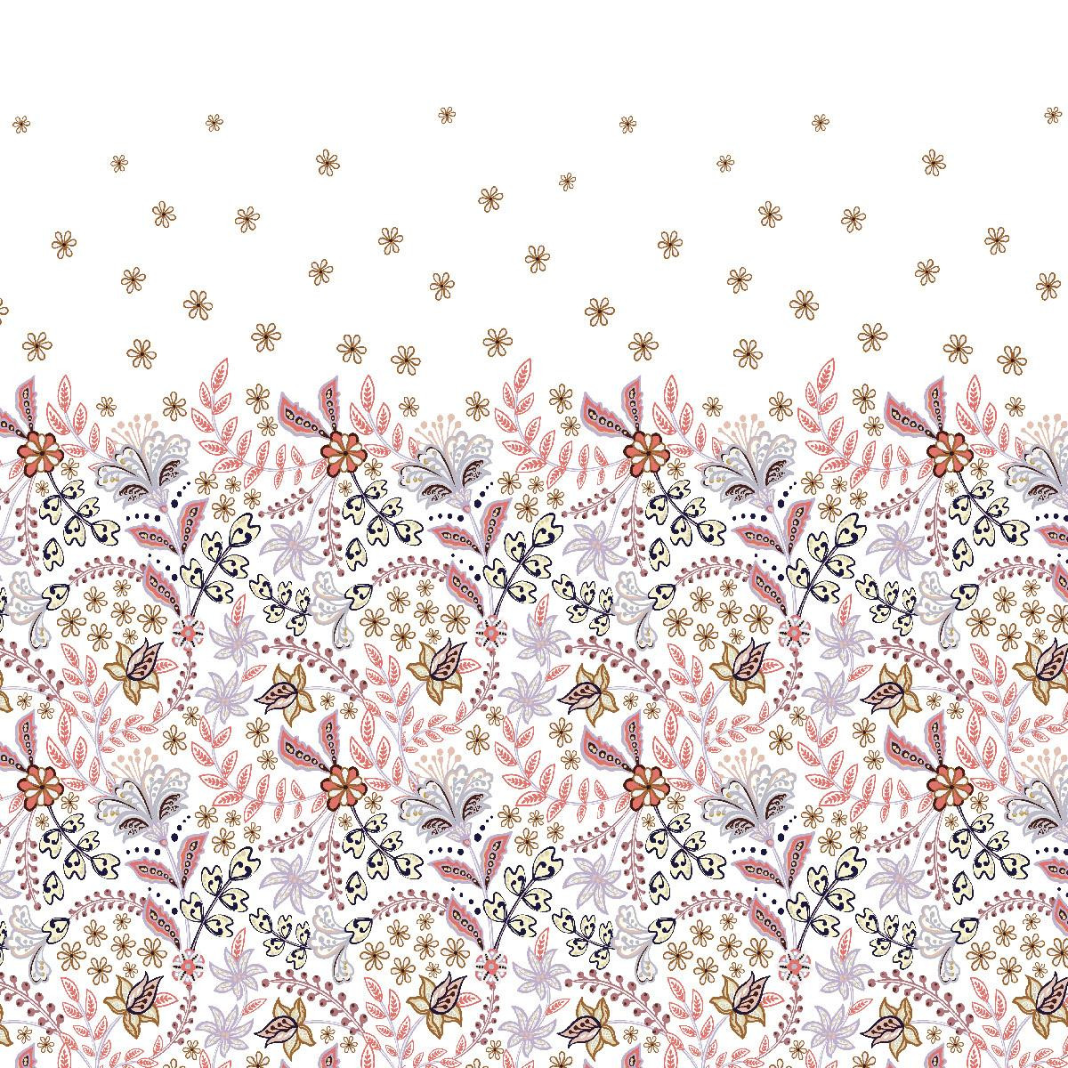 FLOWERS (pattern no. 3) / white - dress panel TE210