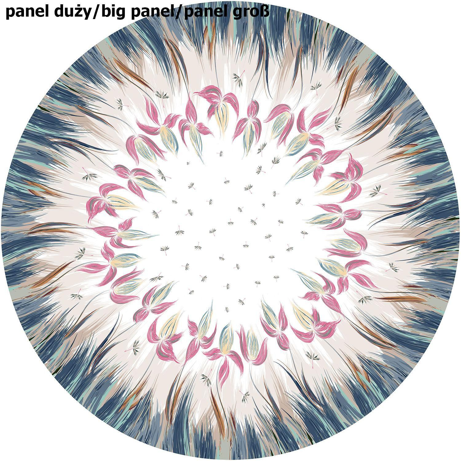 FLOWERS (pattern no. 4) / white -  big circle skirt panel 