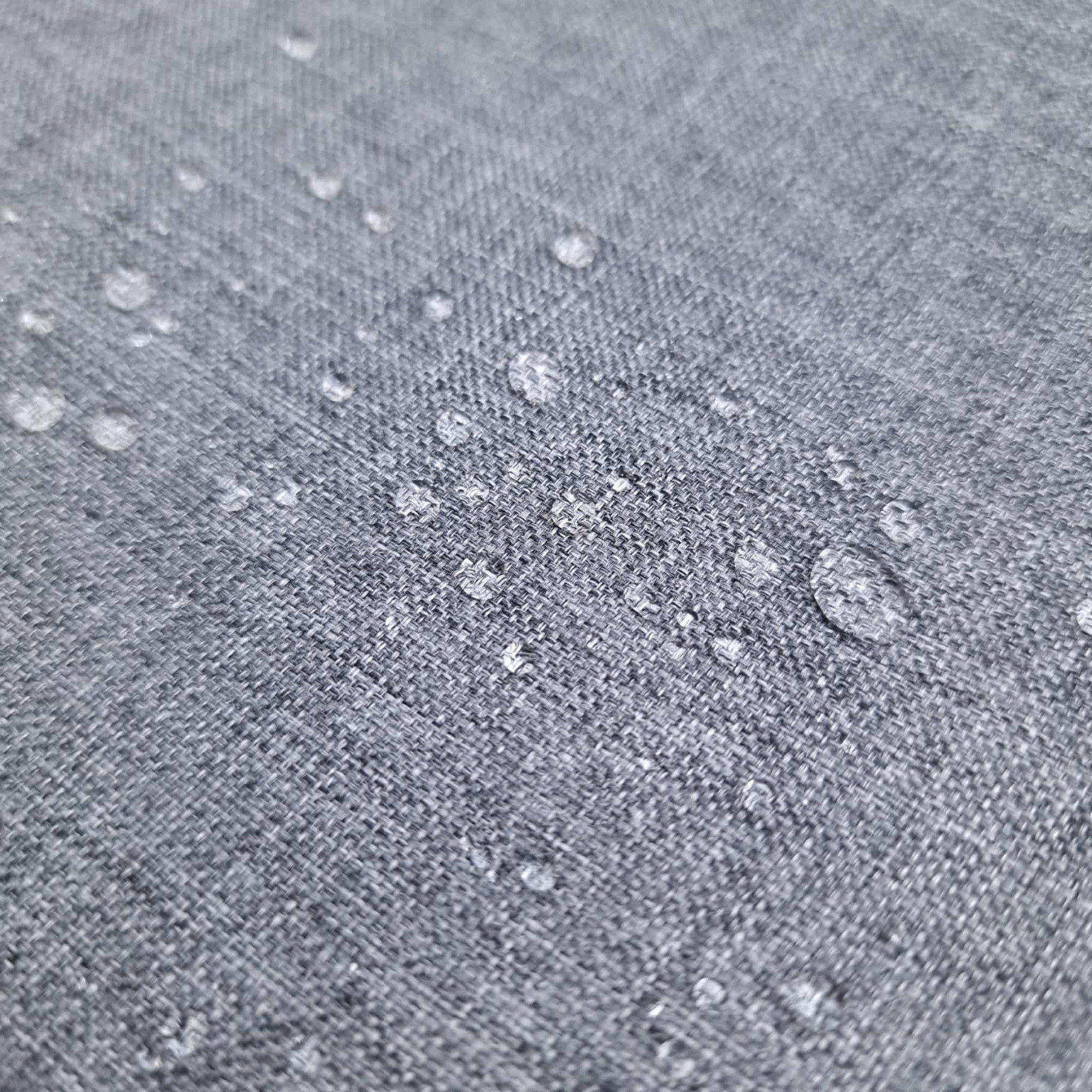 Waterproof woven fabric linen imitation - GREY