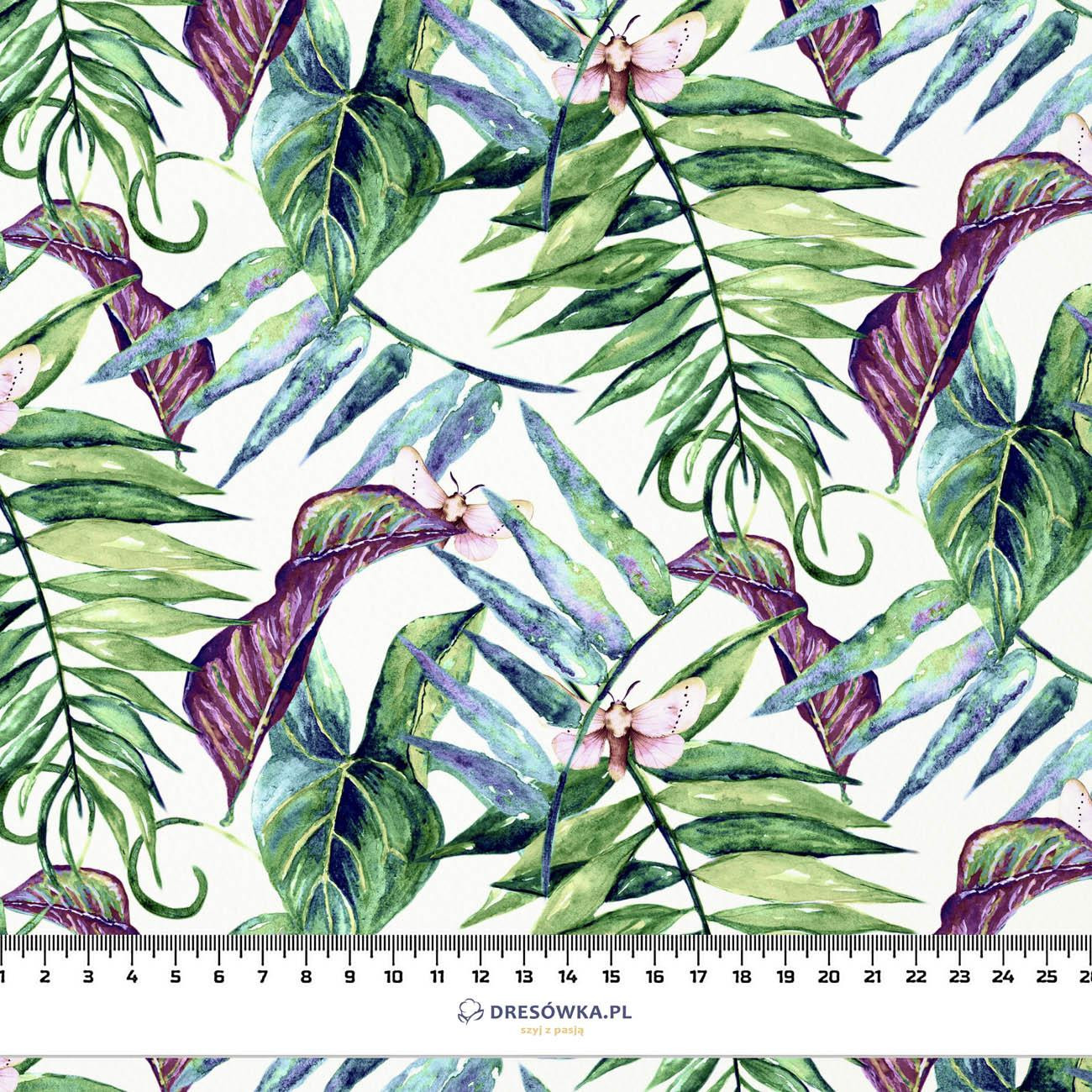 MINI LEAVES AND INSECTS PAT. 2 (TROPICAL NATURE) / white - Bambusstoff 170g