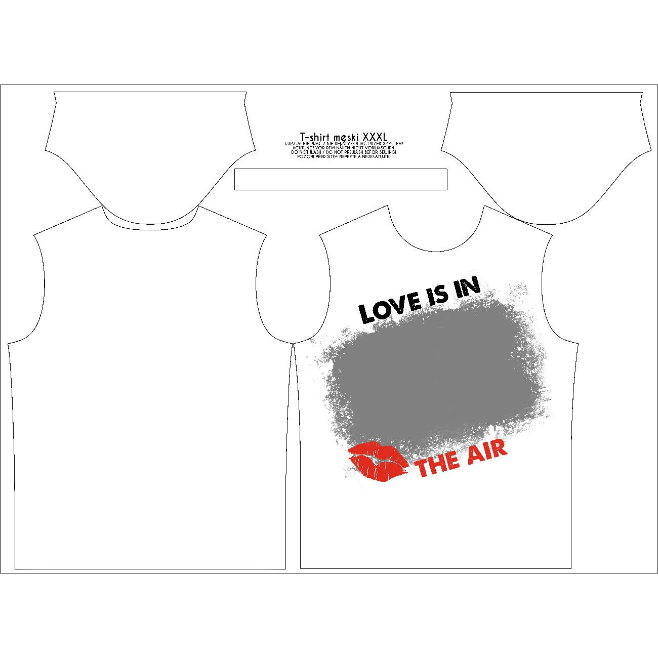 MEN'S T-SHIRT - LOVE IS IN THE AIR - WITH YOUR OWN PHOTO - sewing set