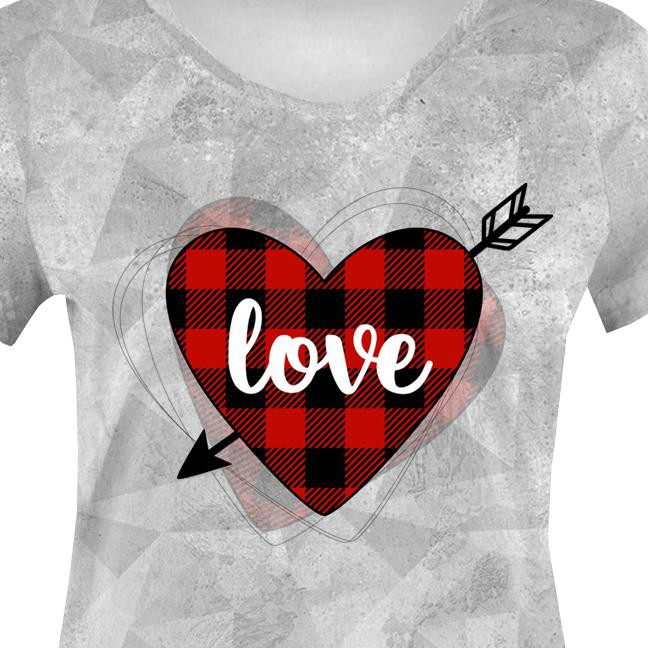 WOMEN’S T-SHIRT - HEART LOVE / arrow (BE MY VALENTINE) / ICE - single jersey