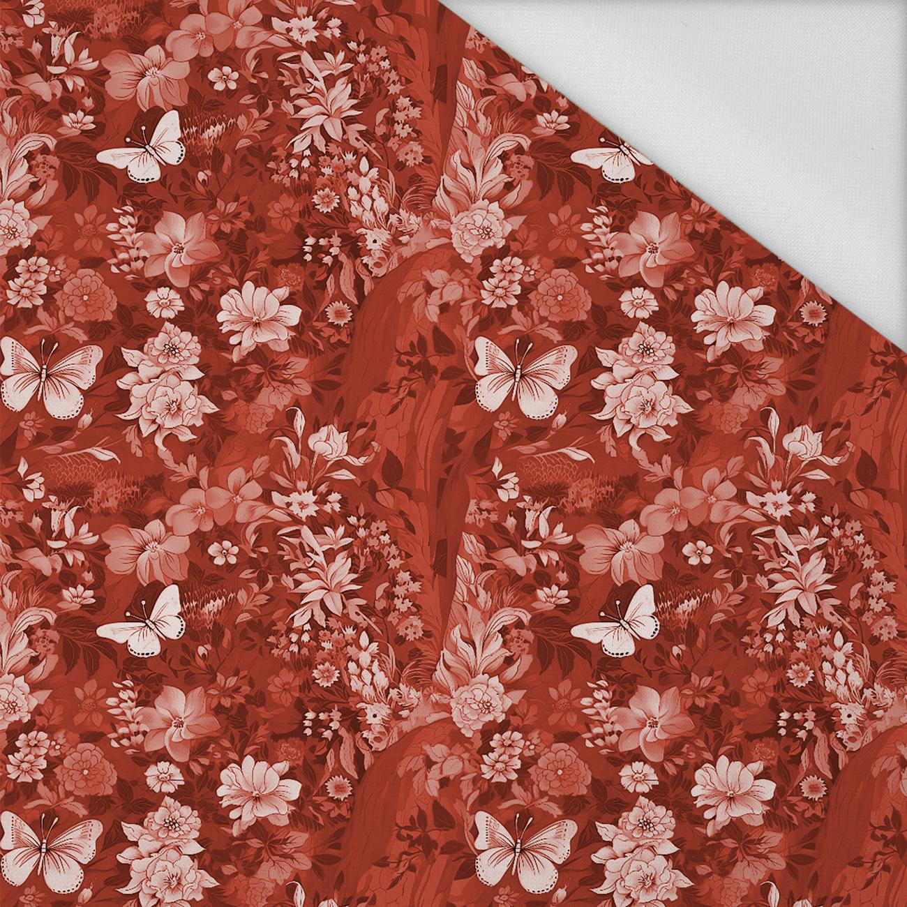 LUSCIOUS RED / FLOWERS - Nylon fabric PUMI