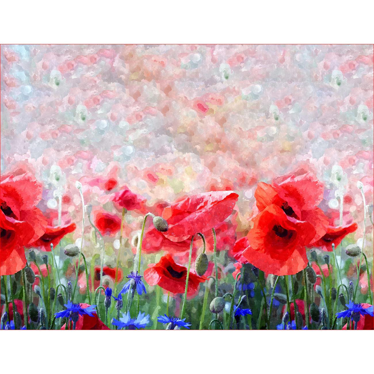 POPPIES pat. 1 - dress panel Linen 100%