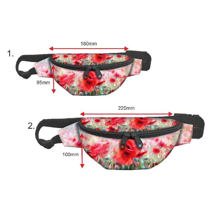 HIP BAG - POPPIES pat. 1 / Choice of sizes