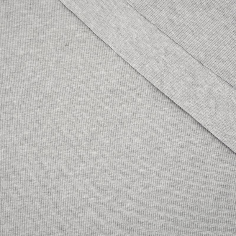 MELANGE LIGHT GREY - Ribbed knit fabric