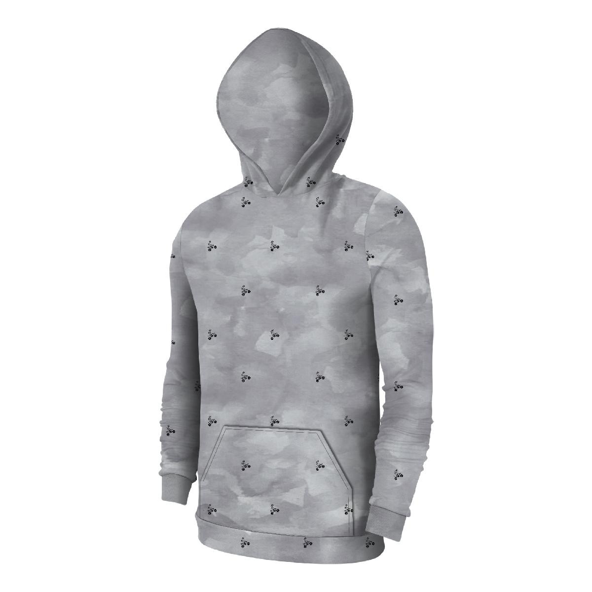 MEN’S HOODIE (COLORADO) - MOTORS (minimal) / CAMOUFLAGE pat. 2 (grey) - sewing set